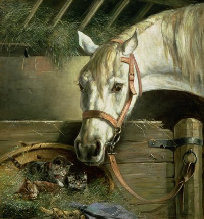 Cavallo e gattini, 1890 da Moritz Muller