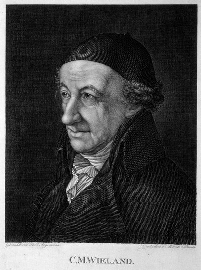 Ritratto del poeta e scrittore Christoph Martin Wieland 1733-1813, XIX secolo da Moritz Steinla