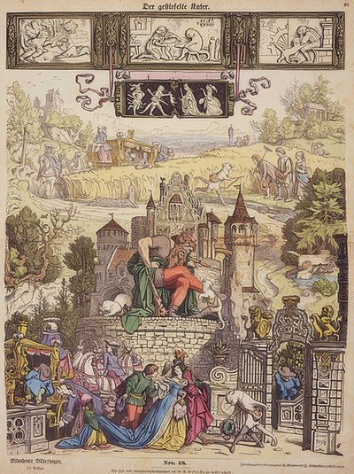 Il gatto con gli stivali (Münchner Bilderbogen n. 48) da Moritz Ludwig von Schwind