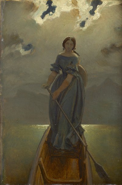 La barcaiola (Baronessa Marie Spaun al lago di Gmunden) da Moritz Ludwig von Schwind