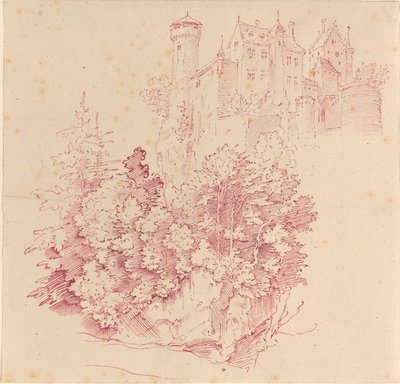 Castello fortificato su una scogliera alta da Moritz Ludwig von Schwind