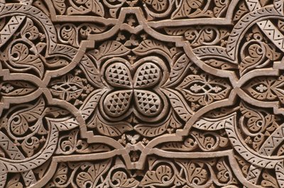 Kasbah di Thamiel glaoui, stucco, dettaglio (ceramica) da Moroccan School