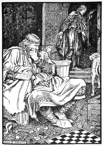 Re Canuto e il Conte Ulf litigano per gli scacchi, Roskilde, Danimarca, 1026 1913 da Morris Meredith Williams