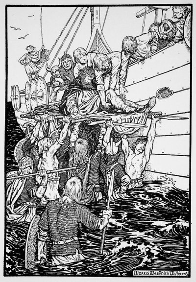 Il re morente Haakon portato alla sua nave, 961 1913 da Morris Meredith Williams
