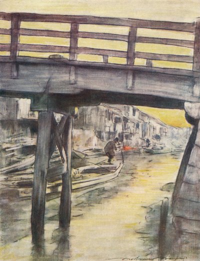 Un canale a Osaka da Mortimer L Menpes