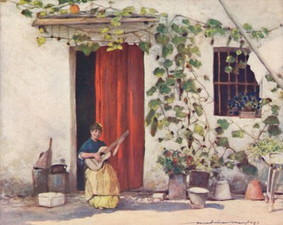 Un cortile, Siviglia, 1903 da Mortimer L Menpes