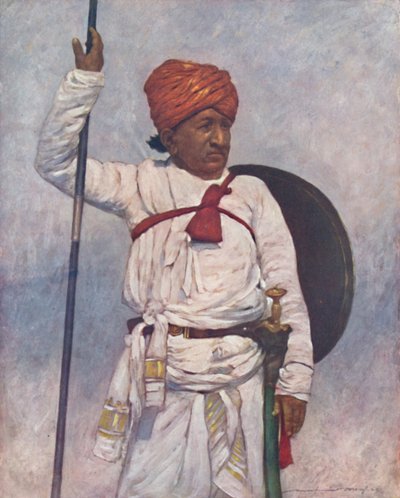Un retinente armato dei capi di Bombay, 1903 da Mortimer L Menpes