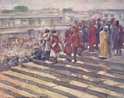 Sui Gradini della Moschea Jumma, 1903 da Mortimer L Menpes