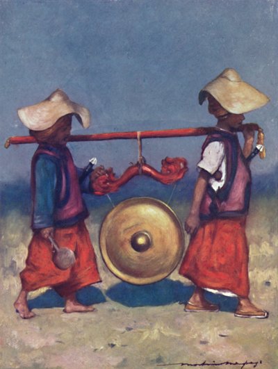 Portatori Shan con Gong di Ottone da Mortimer L Menpes