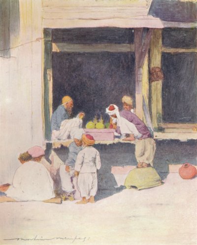 Un bazar a Peshawur, 1905 da Mortimer Ludington Menpes