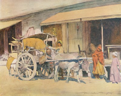 Un carro di buoi, Ajmere, 1905 da Mortimer Ludington Menpes