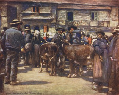 Un mercato del bestiame da Mortimer Ludington Menpes