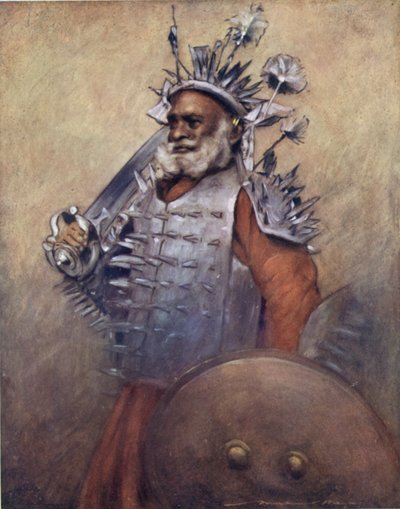 Un guerriero formidabile di Rewa (litografia a colori) da Mortimer Ludington Menpes