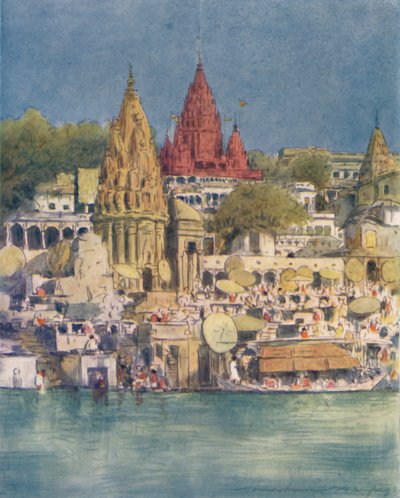 Una festa sul fiume a Benares, 1905 da Mortimer Ludington Menpes