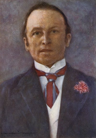 Lord Curzon nel suo studio a Delhi (litografia a colori) da Mortimer Ludington Menpes