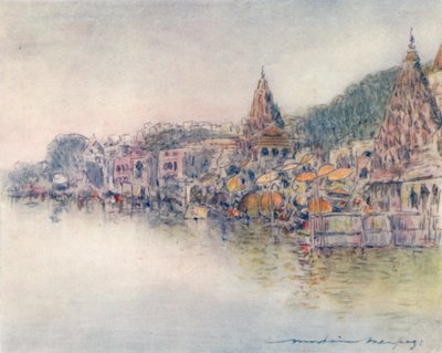 Sulle rive del fiume sacro, Benares, 1905 da Mortimer Ludington Menpes