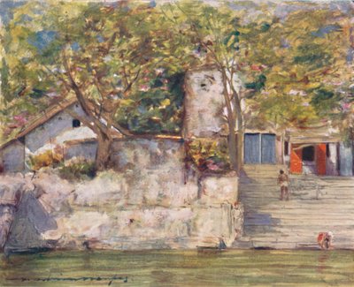 Sui gradini del fiume ad Agra, 1905 da Mortimer Ludington Menpes