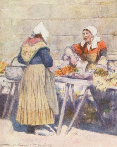 Il mercato ortofrutticolo, Quimper da Mortimer Ludington Menpes