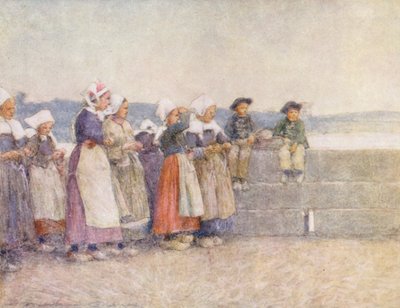 In attesa della flotta peschereccia, Concarneau da Mortimer Ludington Menpes