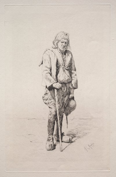 Uomo con bastone da passeggio da Mortimer Menpes