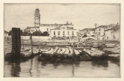 Riva del Brenta con alberi da Mortimer Menpes