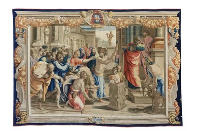 Il sacrificio di Listri, c.1630 (arazzo su cartoni di Raffaello) da Mortlake Tapestry Manufactory