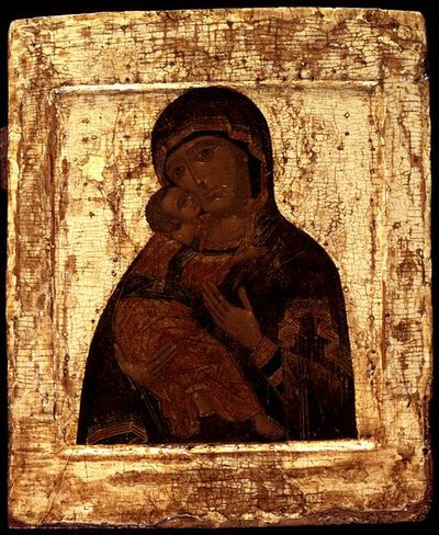 Icona della Vergine di Vladimir, inizio XVII secolo da Moscow School