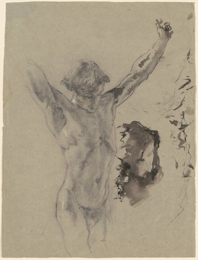 Studio della figura e della testa di Cristo in "Cristo sulla croce e Maria Maddalena" da Mose Bianchi