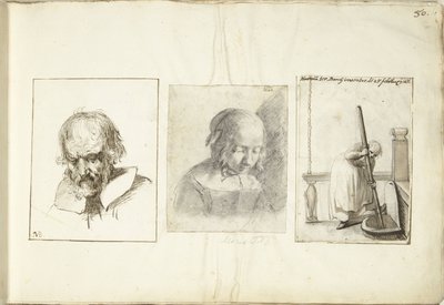Vecchio, una ragazza e una donna con un gancio da pozzo da Moses Ter Borch