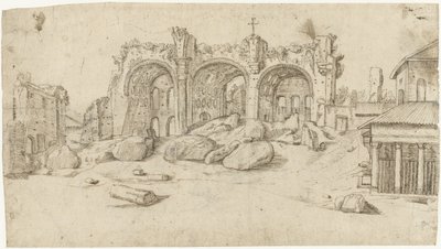 Rovine della Basilica di Massenzio e Costantino, Roma da Moses Ter Borch