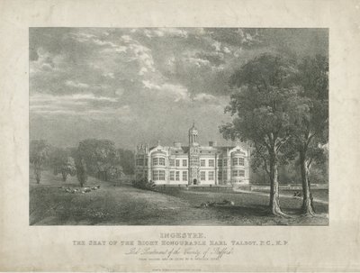 Ingestre Hall, c.1840 da Moses Webster