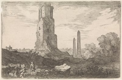 Paesaggio con due obelischi e la 