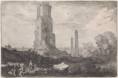 Paesaggio con due obelischi e la 