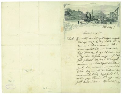 Lettera di Jókai Mór a Jókay Józsefné Pulay Mária da Mór Jókai