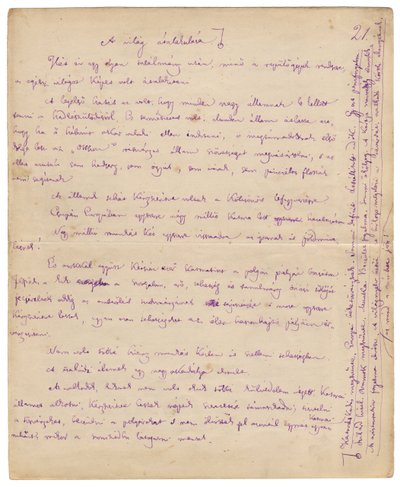 La 21ª pagina del Romanzo del Prossimo Secolo da Mór Jókai