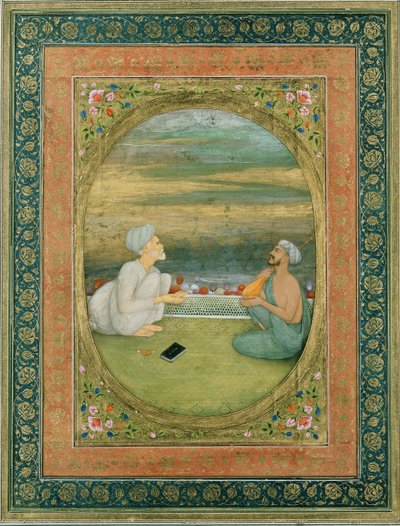 Un mullah e un musicista, c.1640-1650 da Mughal School