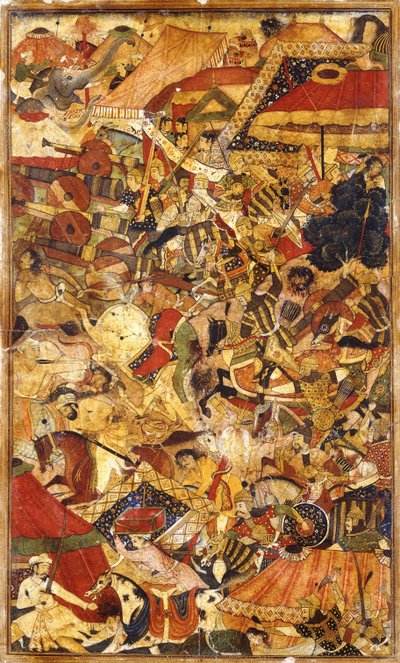 Scena di battaglia (c. 1590) da Mughal School