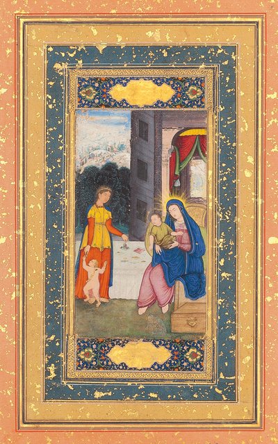 Madonna e Bambino visitati da Elisabetta e Giovanni Battista, Mughal India, c.1610 da Mughal School