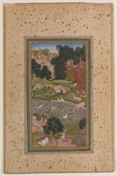 Majnun nel deserto, c.1600 da Mughal School