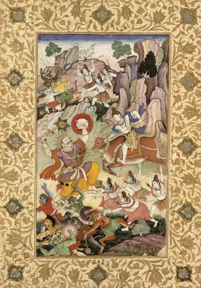 Shiva che uccide il demone Andhaka, 1585-90 ca. da Mughal School