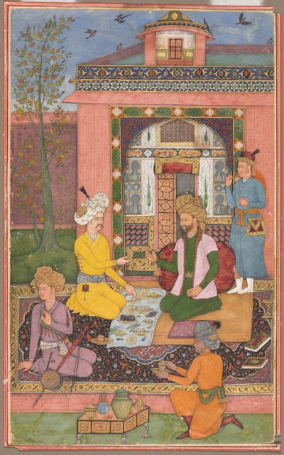 Una festa in un padiglione, c. 1620 da Muhammad Ali