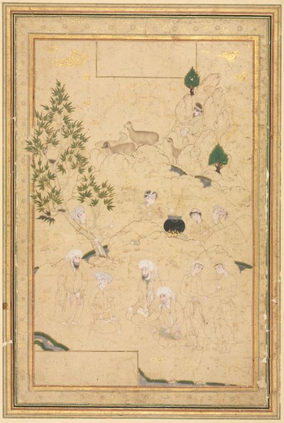 Picnic in montagna, illustrazione singola pagina da Muhammadi