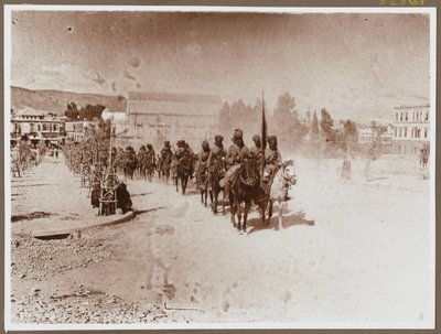 9° Cavalleria di Hodson marcia attraverso Damasco, 2 ottobre 1918 da Mullick Photo House