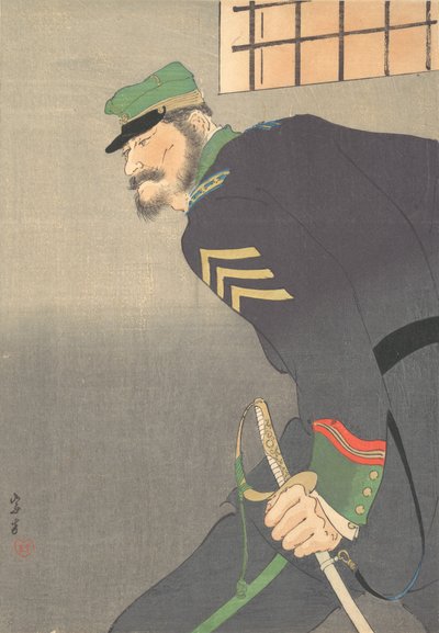 Stampa, [soldato con spada], ca. 1906 da Munakata
