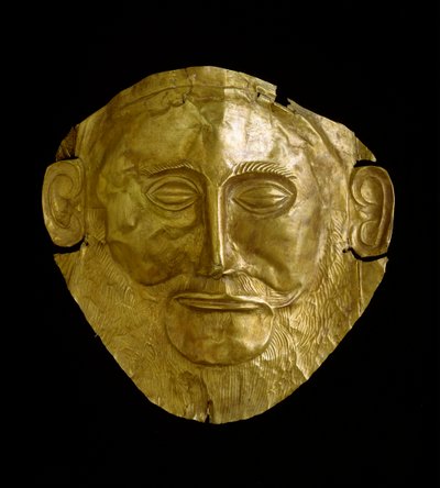 Maschera funeraria in oro micenea da Mycenaean