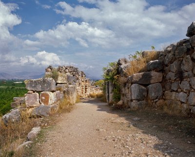 Arte micenea: accesso alla fortezza superiore della cittadella micenea, città di Tirinto, circa 1200 a.C. da Mycenaean