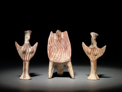 Figura Psi, trono con figura seduta e figura Psi, c.1300-1200 a.C. da Mycenaean