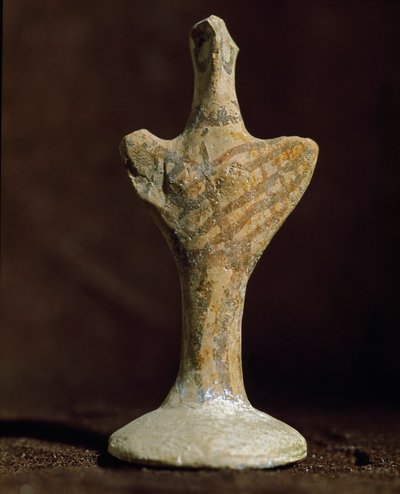 Arte micenea: idolo in terracotta da Scoglio del Tonno (Punta Tonno, Taranto) in Italia. Età del Bronzo, 2000 a.C. da Mycenaean Mycenaean