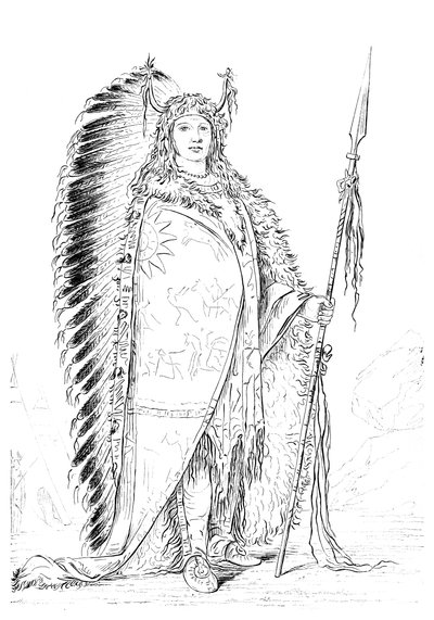 Black Rock, capo della tribù Nee-caw-wee-gee, 1841 da Myers and Co
