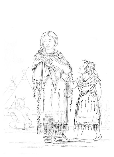 Donna e bambino nativi americani da Myers and Co